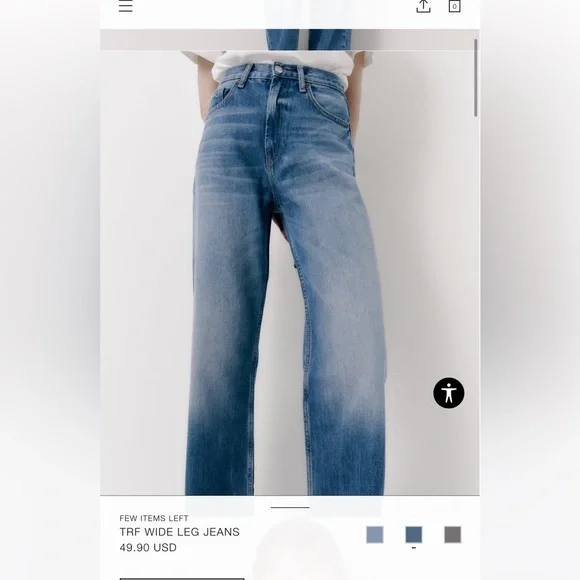 BRAND NEW NEVER Zara Wide Leg Jeans Size